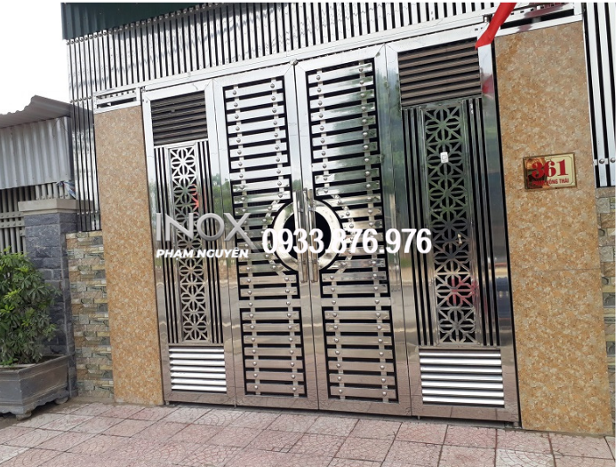 Mẫu Cửa Cổng Inox 2 Cánh