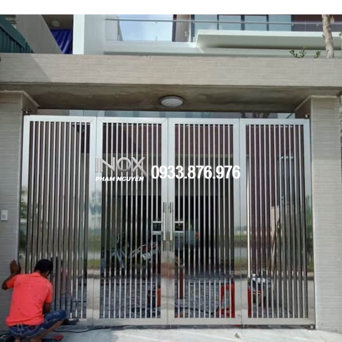 Mẫu Cửa Cổng Inox 4 Cánh Đẹp