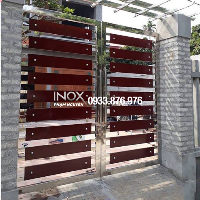 Mẫu Cửa Cổng Inox 2 Cánh Đẹp